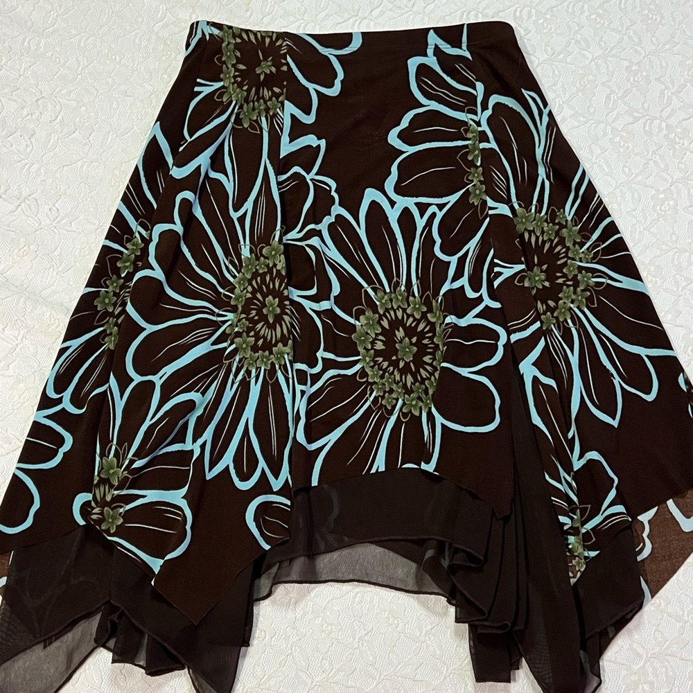 Floral Brown and Blue Dress